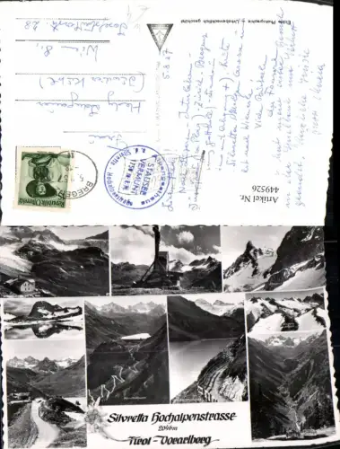 449526,Silvretta Hochalpenstraße b. Partenen Stausee Kreuz Mehrbildkarte