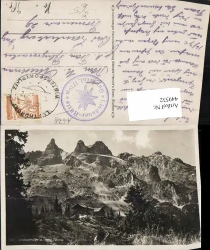 449532,Lindauerhütte Berghütte b. Tschagguns m. Drei Türme Bergkulisse