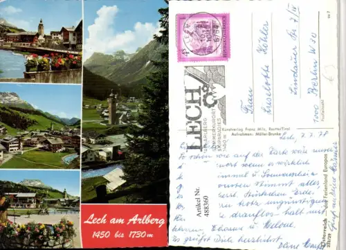 488360,Lech am Arlberg Totale Brücke Brunnen Mehrbildkarte