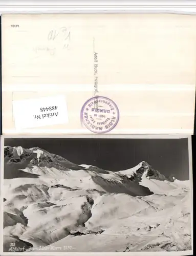 488448,Abfahrt v. Damülser Horn b. Fontanella Bergkulisse pub Adolf Buck 378