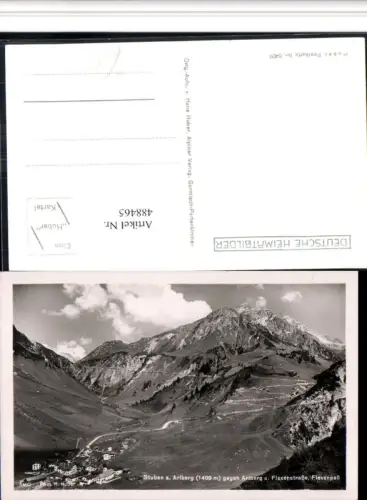 488465,Stuben am Arlberg geg. Flexenstraße Bergkulisse pub H. Huber 5409