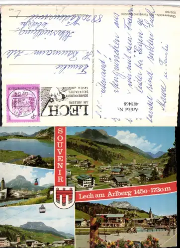 488468,Lech am Arlberg Totale Seilbahn Brunnen Mehrbildkarte