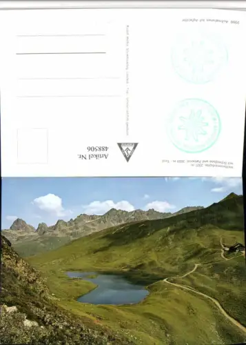 488506,Heilbronnerhütte Berghütte b. Gaschurn m. Scheidsee Bergkulisse