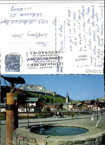 488510,Lech am Arlberg Teilansicht Brunnen geg. Karhorn Bergkulisse