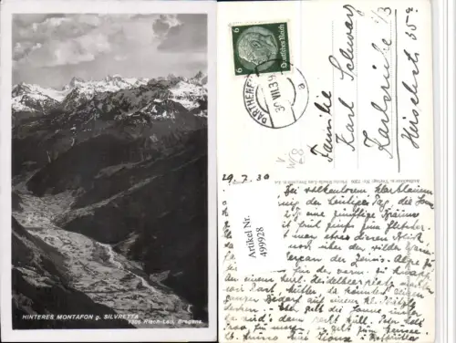 499928,Hinteres Montafon geg. Silvretta Bergkulisse pub Risch-Lau 7306