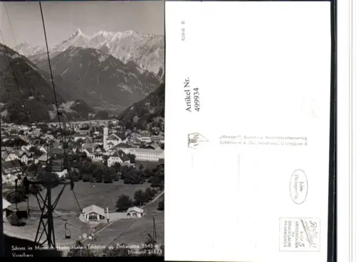 499934,Schruns Totale Hochjochbahn Sessellift Talstation geg. Zimba Bergkulisse
