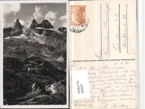 499947,Lindauerhütte Berghütte im Gauertal b. Tschagguns Bergkulisse