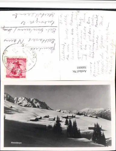 500001,Manschwyz b. Schruns Alm Bergkulisse Winterbild