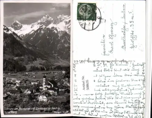 508635,Schruns im Montafon Totale m. Zimbaspitze Bergkulisse