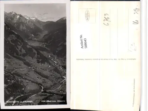 508643,Klostertal geg. Arlberg Bergkulisse pub Risch-Lau 7250
