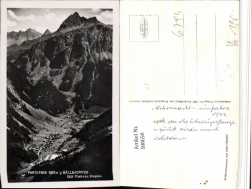508650,Parthenen Partenen Totale geg. Ballunspitze Bergkulisse pub Risch-Lau 5252