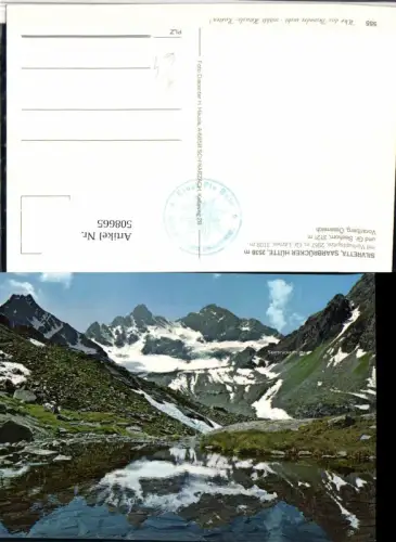 508665,Silvretta Saarbrücker-Hütte Berghütte b. Partenen Bergkulisse