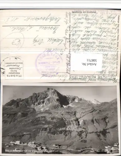 508711,Zürs am Arlberg Totale geg. Hasenfluh Bergkulisse pub H. Huber 5429