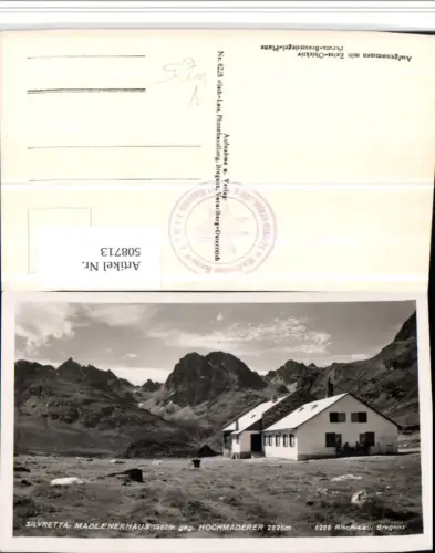 508713,Madlenerhaus b. Partenen geg. Hochmaderer Bergkulisse pub Risch-Lau 6228