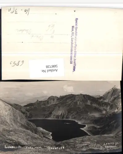 508728,Lünersee See b. Vandans m. Verajochl Bergkulisse pub J. Fritz jr.