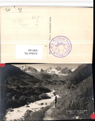 508740,Seltene Foto AK Litznergruppe b. Partenen Bergkulisse pub J. Nipp