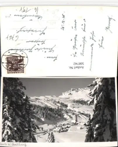 508742,Seltene Foto AK Lech am Arlberg Totale Bergkulisse Winterbild