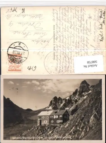 508750,Saarbrückerhütte Berghütte b. Partenen Bergkulisse pub J. Nipp