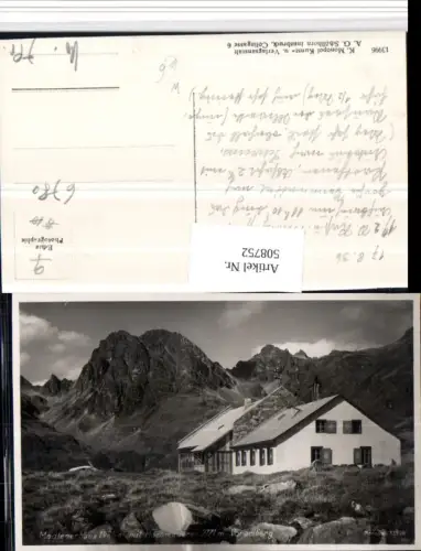 508752,Madlenerhaus Berghütte b. Partenen m. Hochamderer Bergkulisse