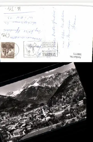 508771,Schruns im Montafon Totale m. Zimba Bergkulisse pub Foto Wolf