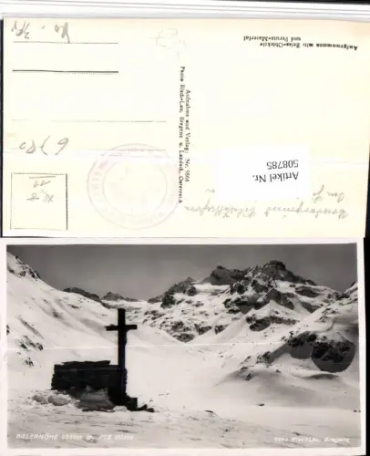 508785,Bielerhöhe b. Gaschurn Kreuz geg. Piz Buin Bergkulisse pub Risch-Lau 5864