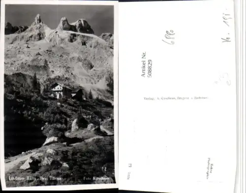 508829,Lindauer-Hütte Berghütte b. Tschagguns m. Drei Türme Bergkulisse