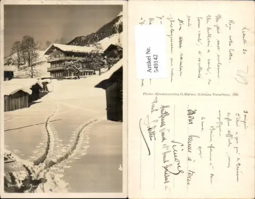 549142,tolle Foto-AK Gaschurn im Montafon Partie im Ort Haus pub Steiner