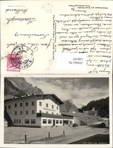 549197,Langen am Arlberg Hotel Arlbergerhof pub Risch Lau 9142 Bahnpost Zug 14 Wien Innsbruck