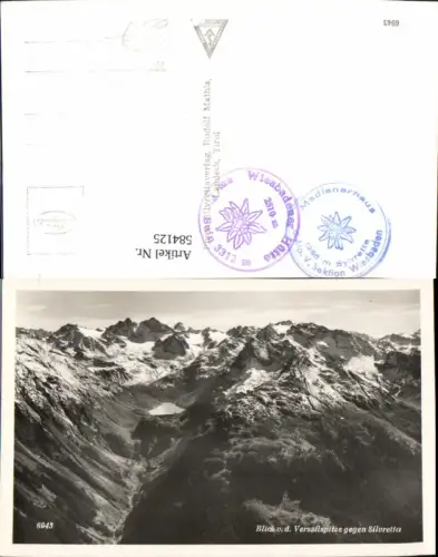 584125,Foto Ak Blick v. d. Versailspitze geg. Silvretta Gaschurn
