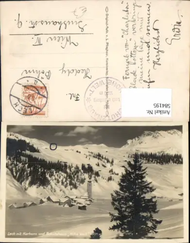 584195,Lech a. Arlberg m. Karhorn u. Schutzhaus Hohe Welt Winteransicht
