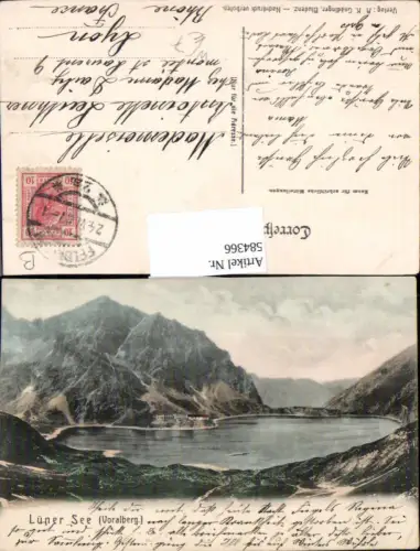 584366,Lünersee bei Brand Bludenz Douglashütte 1907