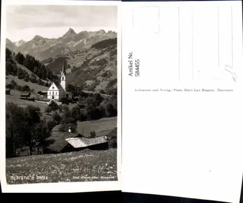 584455,Foto Ak Silbertal g. Zimba Kirche pub Risch-Lau 7147