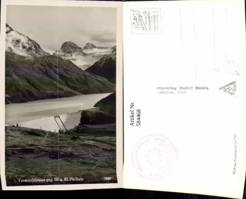 584468,Foto Ak Vermuntstausee geg. Gr. u. Kl. Piz Buin Stausee Partenen Gaschurn
