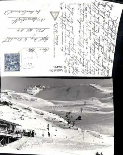 584496,Foto Ak Albonabahn m. Skigelände b. Stuben a. Arlberg Klösterle Wintersport Sessellift