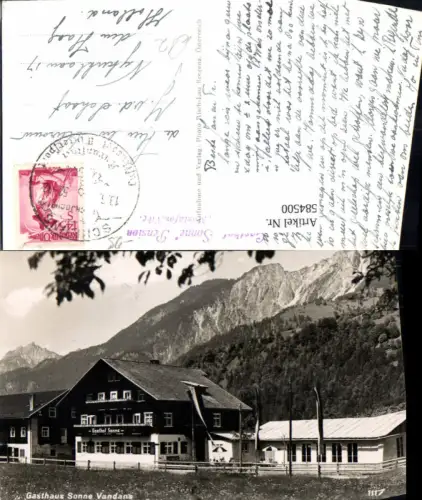 584500,Foto Ak Gasthaus Sonne Vandans pub Risch-Lau 1117