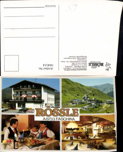 584514,Mehrbild Ak Alpengasthof Rössle Fontanella Faschina Innen u. Außenansicht Restaurant