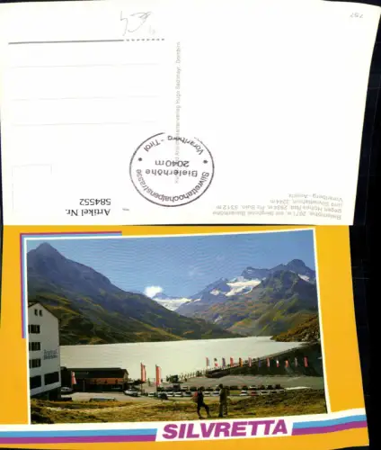 584552,Partenen Gaschurn Bielerhöhe Berghotel Bielerhöhe geg. Hohes Rad Piz Buin Silvrettahorn Bus Stausee