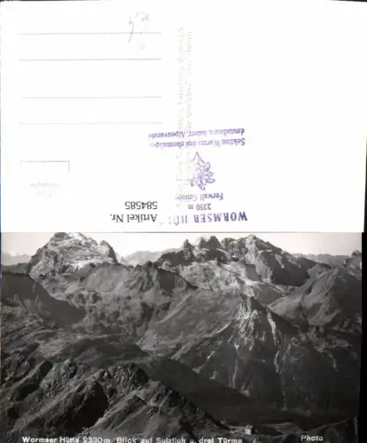 584585,Foto Ak Schruns Wormser Hütte Blick auf Sulzfluh u. Drei Türme