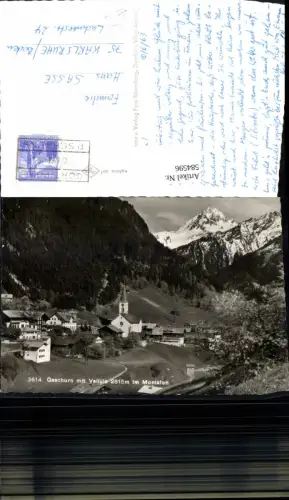 584596,Foto Ak Gaschurn m. Vallüla Montafon Kirche pub Foto Rhomberg 3614
