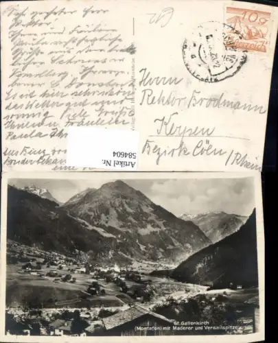 584604,Foto Ak Sankt Gallenkirch m. Maderer u. Versailspitze