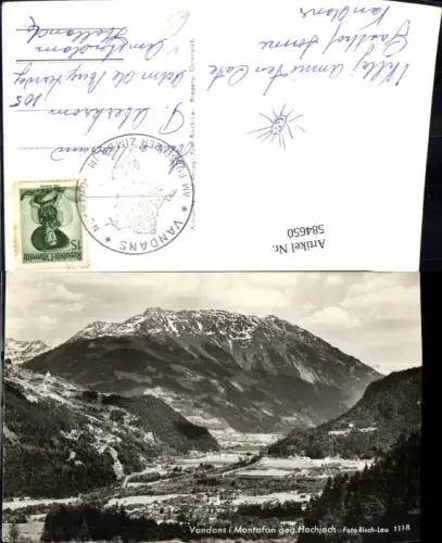 584650,Foto Ak Vandans i. Montafon geg. Hochjoch pub Risch-Lau 1118