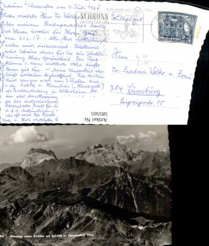 585565,Foto Ak Wormser Hütte m. Sulzfluh u. Drusenfluh Schruns
