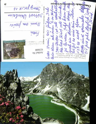 623608,Lünersee m. Douglasshütte geg. Seekopf b. Brand Vandans Douglass Hütte