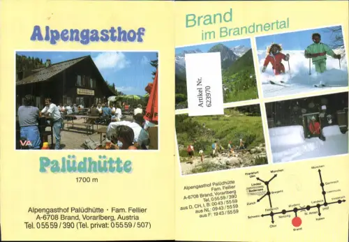 623970,Mehrbild Ak Klappbar Brand bei Bludenz Brandnertal Alpengasthof Palüdhütte