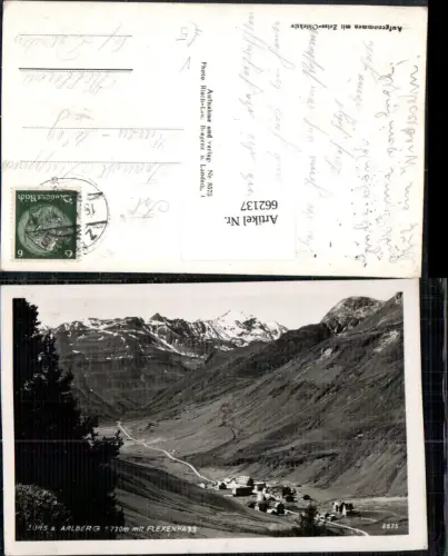 662137,Foto Ak Zürs Lech a. Arlberg mit Flexenpass pub Risch-Lau 8575