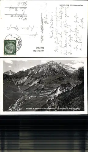 665563,Foto Ak Klösterle Stuben a. Arlberg m. Flexenstraße pub Risch-Lau 3054