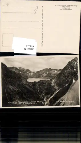 672974,Foto Ak Vandans Lünersee Böser Tritt z. H. Huetter Hütte pub Risch-Lau 1071
