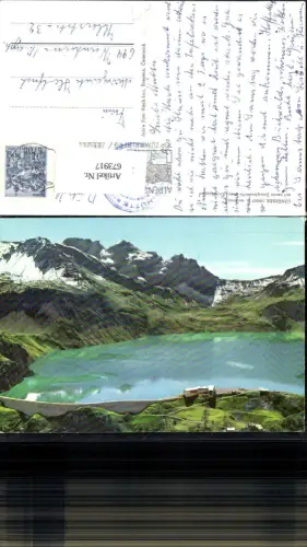 673917,Lünersee Vandans mit neuer Douglashütte geg. Kirchlispitze