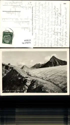 673934,Foto Ak Brand Straßburgerhütte jetz Mannheimer Hütte mit Scesaplana Gletscher