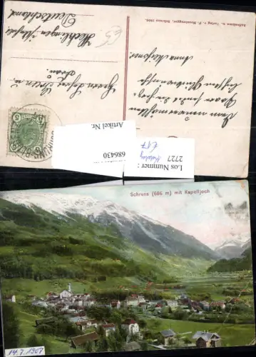 686430 Schruns im Montafon 1907 gel.n. Hecklingen Anhalt